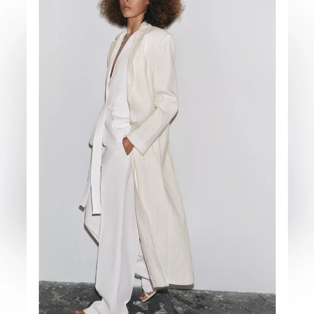 Zara | Jackets & Coats | Zara Linen Frock Coat Zw Collection Nwt 